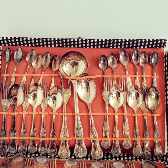 Silver Plated 51 Piece Silverware Set - Picture 2 of 10